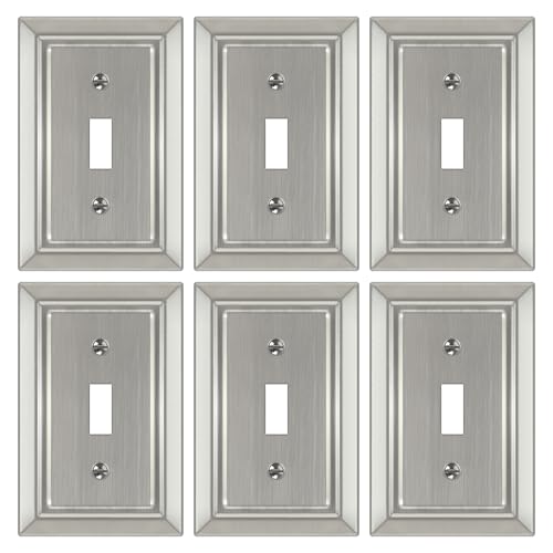 Metal Wall Plate for Light Switch, Applicable to Single Toggle, 6 Pack - size: Single Toggle