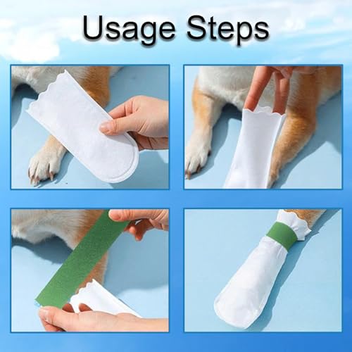 40 Pcs Disposable Dog Shoes Paw Protection Feet Covers Features Adjustable Hook and Loop Fasteners (S) - size: S