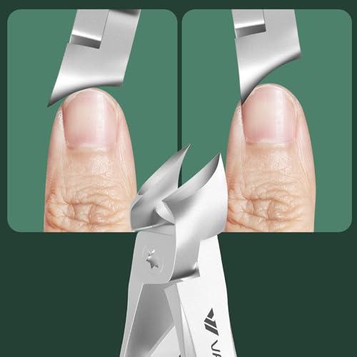 Nail Clippers for Men and Seniors 2-Pack Large Wide Jaw Opening, Sharp Slant Blade & Curved Blade Toenail Clippers for Thick Nails, Heavy Duty Nail Cutter for Thick Toenails and Ingrown Nails - size: 2-Pack