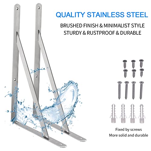 YUMORE 20 Inch Shelf Bracket, Heavy Duty L Bracket, 2 Pack - size: 20"(Soild)