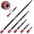 Magnetic Screwdriver Bit Holder Set: 5-Piece 1/4 Inch Hex Shank Quick Release Extension Adapter | Super Straight Durable CR-V Steel | Universal Fit for Impact Driver Bits | 2", 4", 6", 12", 17" Long - style: 2|4|6|12|17inch-5PCS