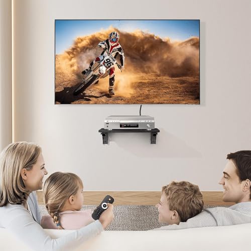 Homode Floating Entertainment Shelf, Folding Projector Shelf, Black - color: Balck