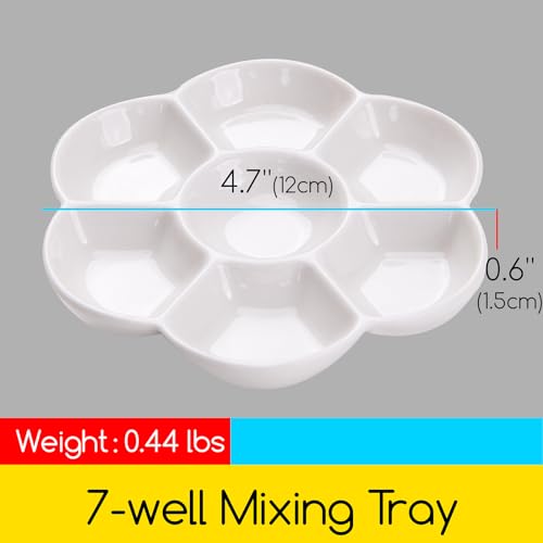 MEEDEN Ceramic Watercolor Paint Palette: 7-Well Color Mixing Tray 4.7"x0.6"