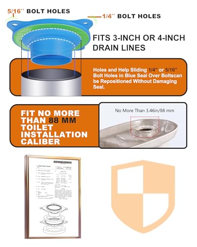 Elastic Wax Ring Toilet Seal, No Mess Gasket Replacement Repair Kit Install - style: Elastic Wax Ring Gasket Kit Blue(Flange not included)