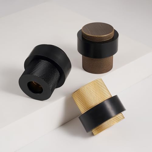 PANALI Floor Door Stop,1-1/2" Length 1-3/5"Height Cylindrical Door Stopper - color: Brushed Brass