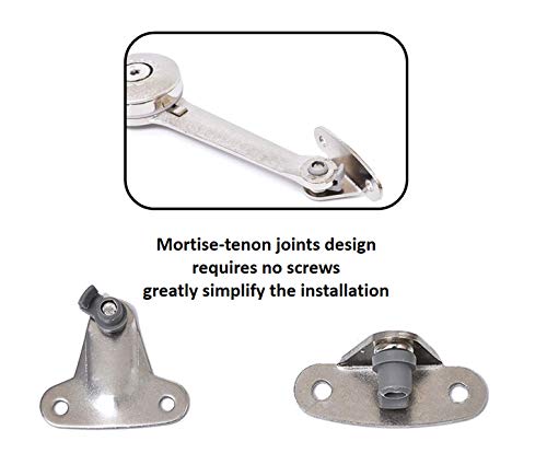 Lid Stay Hinge in Satin Nickel MOYODOR Folding Lid Hinge with Soft Close, Perfect for Toy Box/Kitchen/Wardrobe/Cabinet Door, 35lb (Modern Style 1pair) - color: Modern 2pc