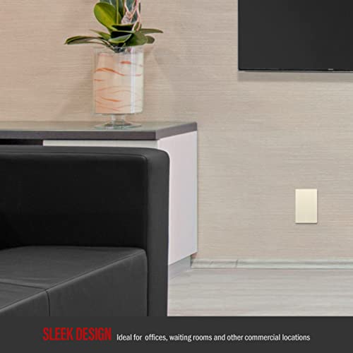 ENERLITES Screwless Blank Outlet Covers Wall Plate, 1 Pack, Light Almond - color: Light Almond, size: Screwless