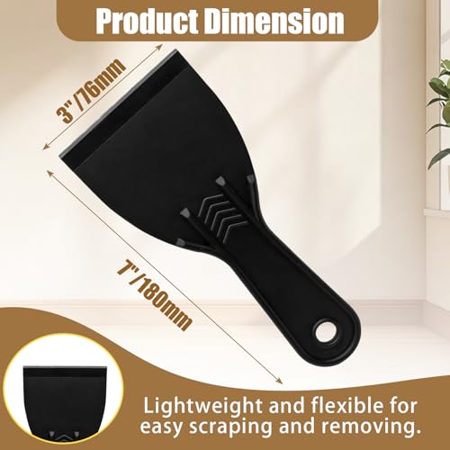 Flexible Plastic Putty Knife Set, 6pcs Scraper for Spackling