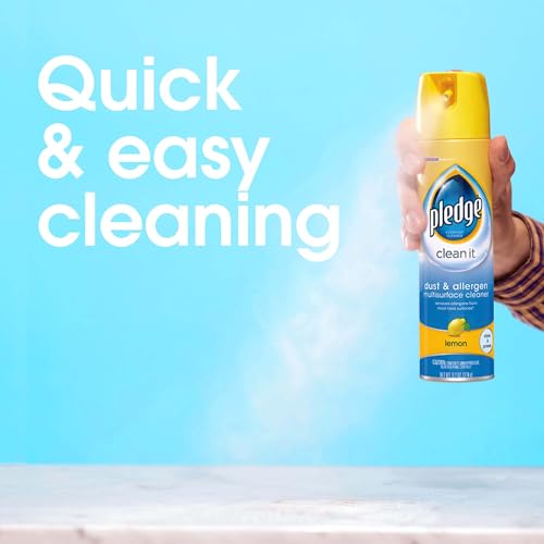 Pledge Dust & Allergen Multisurface Cleaner Spray, Lemon, 9.7 oz, (3-Pack) - size: 9.7 Ounce (Pack of 3)