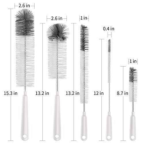 MR.SIGA 10 Pack Bottle Brush Cleaning Set with Storage Holder, Cleaning Brushes for Long Narrow Neck Bottles, Water Bottles, Baby Bottles, Tumblers, Drinking Glasses, Strews - size: 5.3 x 5.3 x 15.5 inch (Pack of 2)