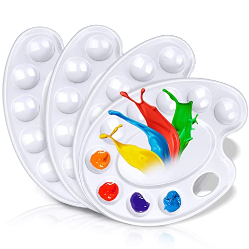 Hulameda 4Pack Paint Tray Palettes with Thumb Hole for Kids - color: 4pcs