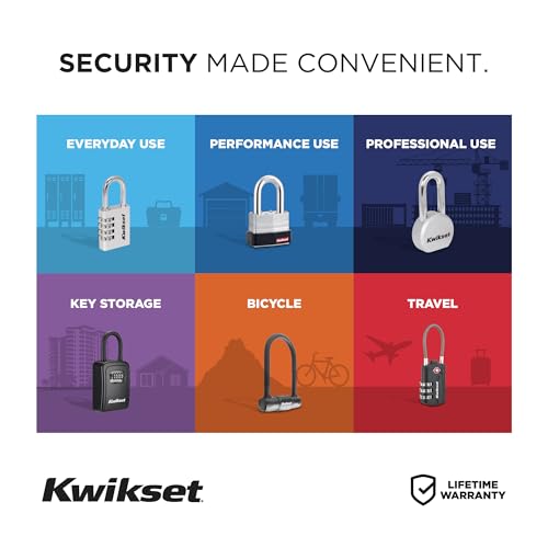 Kwikset Portable Key Storage Lock Box, Combination, 3-1/2 in, 1-Pack, Black