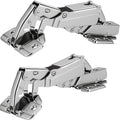 TamBee 175 Degree Hinges Frameless Cabinet Doors Hinges 48mm Concealed Hydraulic Adjustable Soft Closing Nickel-Plated Steel Buffer Dampers for Kitchen Corner, 1 Pair 2Pcs (Full Overlay) - size: 175° Full Overlay
