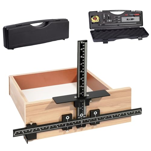 7-Piece Cabinet Hardware Jig Tool Set, Aluminum Alloy Cabinet Handle Jig Template Tool of Drawer Front Knobs, Handles and Pulls, Door