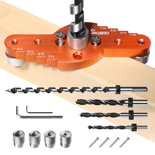 Dowel Jig Kit for Floating Shelf Bracket(& 1/2" x 11.8" Drill Bit), Self-centering Scriber(& 1/4", 5/16", 3/8" Drill Bit),Drill Guide for Hidden Shelf Brackets & Mantels,Centering Hole Drill
