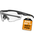 HTS HUNTERSKY Ballistic Tactical Shooting Glasses ANSI Z87+ UV400 Protective Eyewear - color: Black Clear