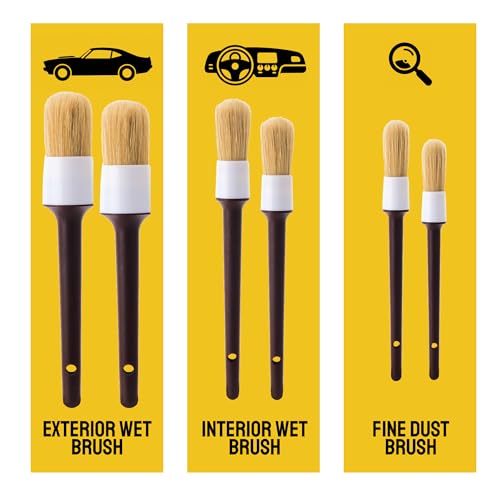 Car Detailing Brush Set 6-pc, Car Detailing Kit Interior by Detail Dudes - size: 6 Pack(Advanced)