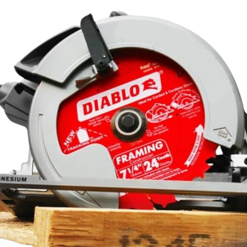 Diablo Tracking Point Circular Saw Blades - 7-1/4 in. 24-Tooth, 2-Pack | Ideal for Wood Cutting - TiCo Hi-Density Carbide, Perma-SHIELD coating, Low Vibration - D0724VPX