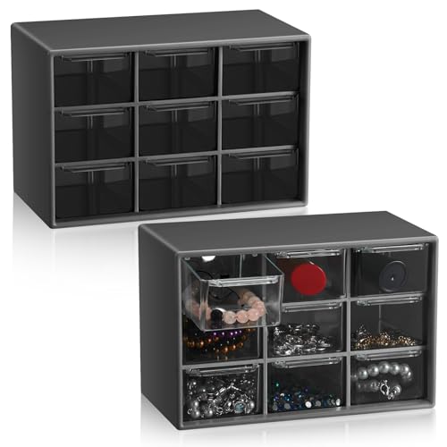 Wenqik 2 Pcs Mini Storage Drawers, Black - color: Black
