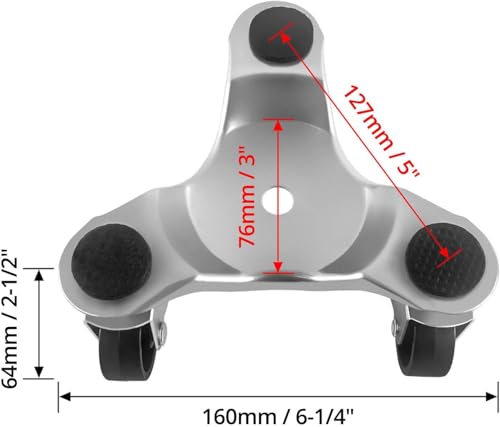 QWORK 4 pcs 6" Steel Tri-Dolly, 200 lbs Load Capacity, for Moving Furniture & Appliances, Swivel Caster Easy Tool