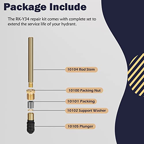 RK-Y34 Upgraded Iowa Brass Repair Kit for Woodford Model Y34 Yard Hydran