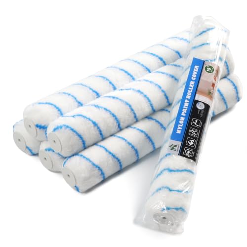 VOOMEY 18 Inch Paint Roller Covers 3/4" Nap Nylon, Deep Pile Roller Sleeves for Rough & Textured Surfaces, Large Paint Roller for Stucco, Brick, Wall & Ceiling (Pack of 6) - size: 18in6pcs(Nylon)
