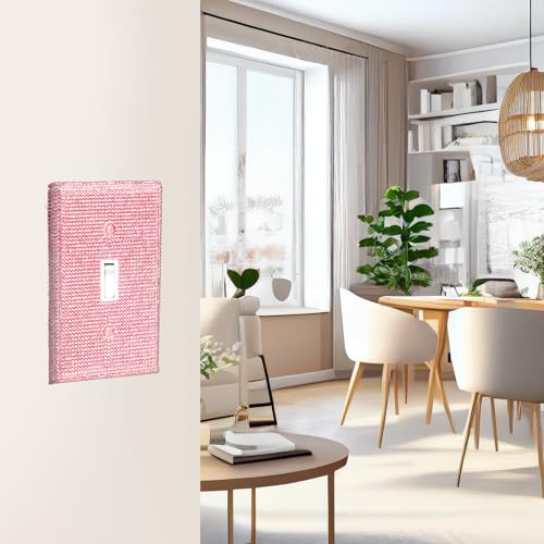 Bling Light Switch Cover Plate Pink Shiny Wall Plate Cover Rhinestones Outlet Covers Pink Decorative Bling Switch Cover Rhinestone Light Switch Cover Shiny Single Light Switch Decorative Cover