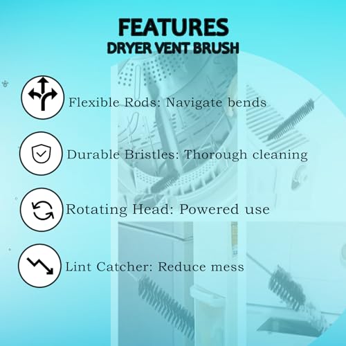 4-Pack Dryer Vent Cleaner Kit - Long Flexible Dryer Lint Brush & Refrigerator Coil Cleaner - Multi-Use Radiator Brush & Lint Trap Cleaning Tool for Fire Prevention - size: Full (Pack of 2)