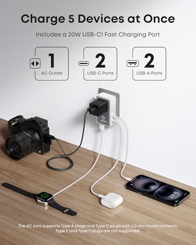 Anker Nano Travel Adapter, 2 USB C Universal Charger, 20W, 1× 2-Pin AC - color: White