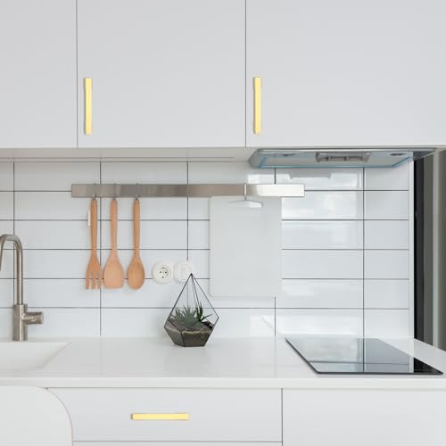 COTYKILEY 10 Pack 5 Inch(128mm) Brushed Gold Cabinet Handles Gold Kitchen Cabinet Pulls Cabinet Door Handles Kitchen Cabinet Hardware - color: Brushed Gold, size: 5" Hole Center（128MM）