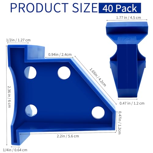 40 Pack Flooring Spacers, 2 in 1 Laminate Floor Installation Kit | Floor Spacer Tool with 1/2" & 1/4" Gap for Vinyl Plank, Tiles, Hardwood, Bamboo, Blue