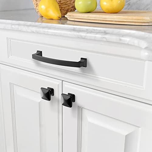 Amerdeco 10 Pack Matte Black Cabinet Pulls 5" - color: Matte Black, size: 5" hole center