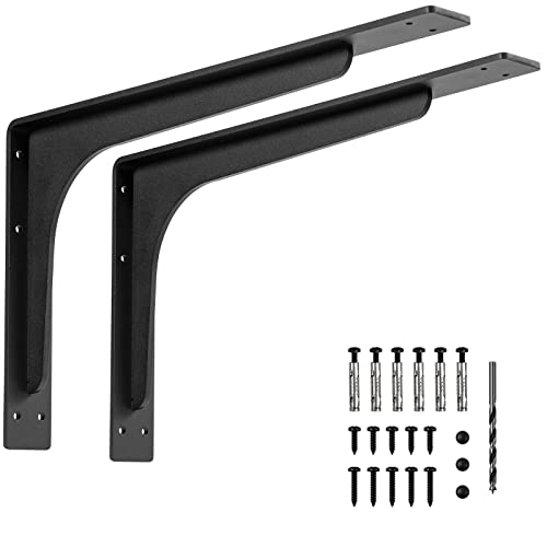 20 x 12 INCH Shelf Brackets,L Shelf Brackets, Vertical Angle, Premium Alloy Metal Heavy Duty Shelf Bracket, high Strength Mounting Hardware Included, Corner Brace Joint,Pack of 2 - size: 20 inch x 12 inch die-cast