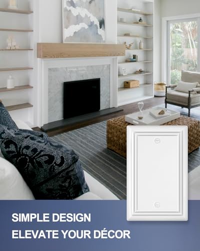 Switch Plates Outlet Covers, 2-Pack Metal Wall Plates, Pure White - color: Pure White, size: 1 Blank 2PK