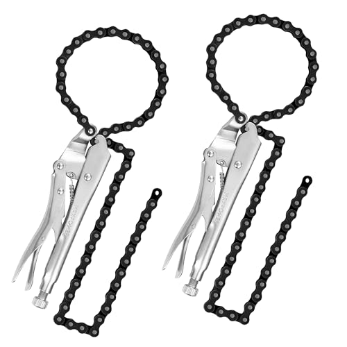 MAXPOWER Locking Chain Clamp, 9-Inch Locking Chian Pliers with 35.8-Inch Chain, 2 Pack - size: 35.8" Chain