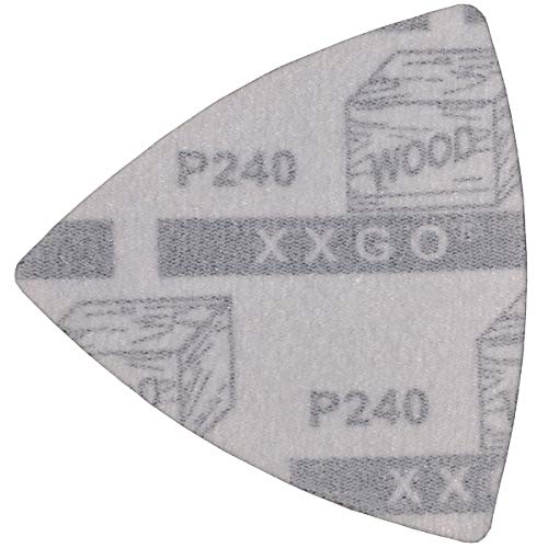XXGO 60 Pcs 240 Grits 3-1/8 Inch 80mm Triangle Oscillating Sandpaper - size: 3-1/8 Inch Triangle - 240 Grit - 60 Pcs