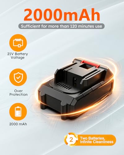 TUYU Electric Spin Scrubber,1500RPM Powerful Cleaning Brush for Home - color: White Orange