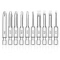 NAUIX 10Pcs Magnetic Screwdriver Bit Set, Phillips Slotted, 2-Inch - style: 10 Piece Slotted Phillips Bits