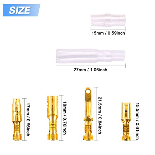 Glarks 700Pcs 2.8mm 2 3 4 6 9 Pin Plug Housing Pin Header Crimp Electrical Wire Terminals Connector and 30 Sets 4mm Car Motorcycle Bullet Terminal Assortment Kit for Motorcycle, Bike, Car, Boats