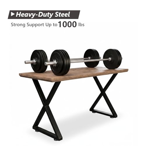 ALLCOS Metal Table Legs 28 inch Dining Table Legs Heavy Duty Desk Legs Metal Coffee Table Legs, Black, Set of 2 - size: 28 Inch