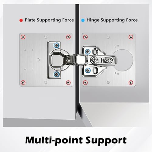 22PCS Cabinet Door Hinges, Stainless Steel Door Hinge Repair Kit Plate with Mounting Screws, Large Hinge Repair Board for Kitchen Cabinet, Cupboard Doors and Furniture