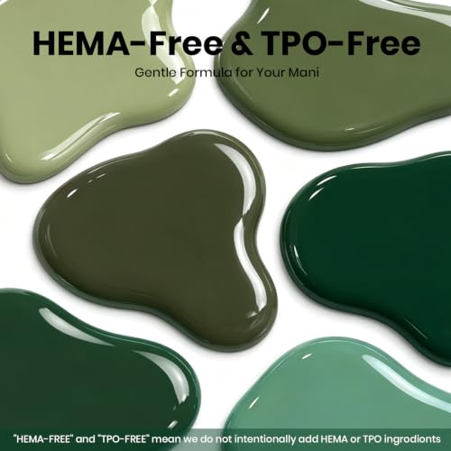 beetles Green Gel Polish Set, 6 Olive Sage Forest Green Colors Gel - color: H - Creme | Wildwood Luxe