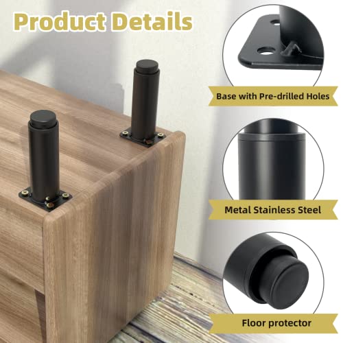 4pcs5"-9" Metal Adjustable Furniture Legs,Adjustable Height Replacement Leg - color: 4pcs 5"-9"