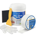 YKF Drywall Repair Kit, 18 oz Ready to Use Quick Dry Wall Repair Paste with Scraper and Self-Adhesive Mesh, White Spackle Putty for Small Holes, Nail Holes, Dents and Cracks