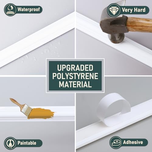 Melkus Peel and Stick Wall Molding Kit, 3 Sets 16" x 20" Precut Wainscoting Panels, Self Adhesive Molding Trims for Interior Wall Décor - size: 3 Set/16"x20"