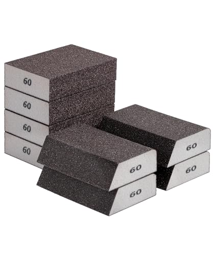 Bates- Sanding Sponge, 8 pcs, 60 Grit, Washable and Reusable, Sandpaper Block, Sanding Blocks for Wood, Sanding Pad, Drywall Sanding Block, Drywall Sanding Sponge - size: 8 Pack, 60 Grit