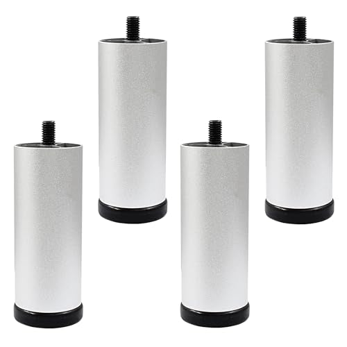 Murtenze 4 Inch Metal Furniture Legs, Silver, 4 PCS - color: Silver, size: 4 inch