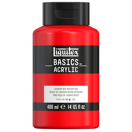 Liquitex BASICS Acrylic Paint, 13.5-oz Bottle, Cadmium Red Medium Hue - color: Cadmium Red Medium Hue, size: 13.5 Fl Oz (Pack of 1)