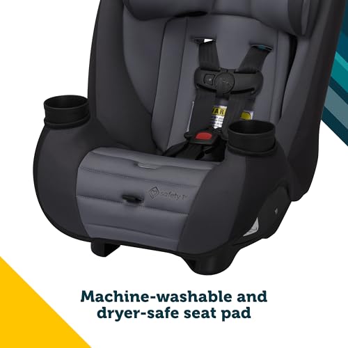 Safety 1st Ellaris 3-in-1 Convertible Car Seat, Slim Fit Design, Rear & Forward-Facing, 5-Position Headrest, Travel-Friendly with Machine-Washable Seat Pad, Smokey Haze - color: Smokey Haze
