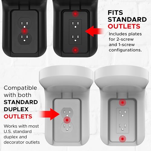 Sound Bass ERA100 Shelf Wall Outlet AC, White, Plug Mount Organizer - color: White